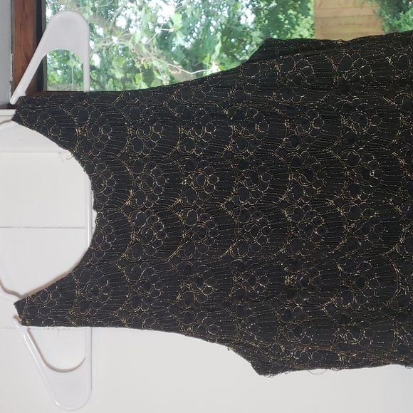 Ali Ra Black Gold Lace Minidress - Picture 2 of 5